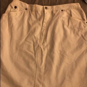 White cotton jean skirt
